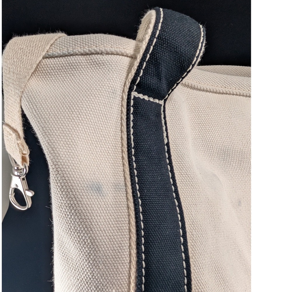 Lands End Canvas Tote Bag Black and Natural White / cream Personalized Dana - Picture 6 of 12